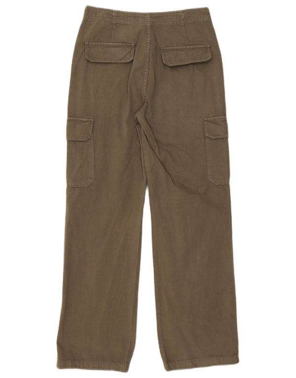 Pantaloni cargo drepti pentru femei Zara EU 38 Mici L28 L29 Kaki Bumbac