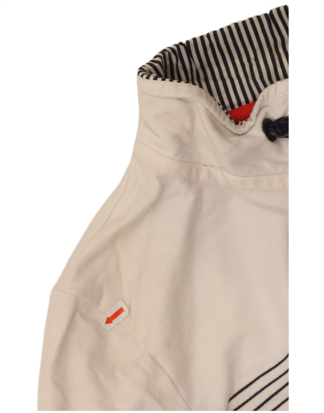 JOULES Womens Button Neck Sweatshirt Jumper UK 14 Medium White Striped