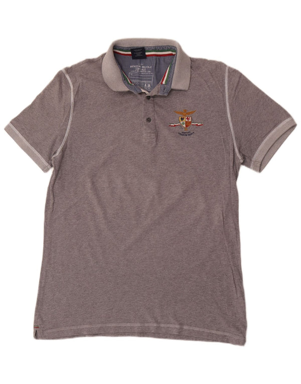 Tricou polo pentru bărbați Aeronautica Militare XL bumbac gri