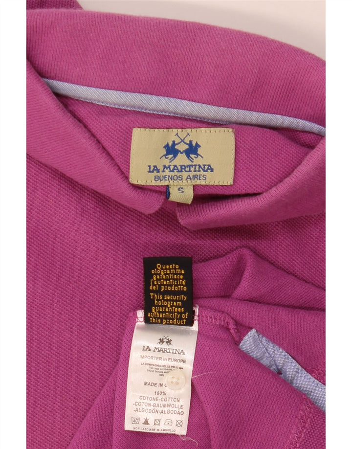 Tricou polo pentru bărbați La Martina, bumbac roz mic