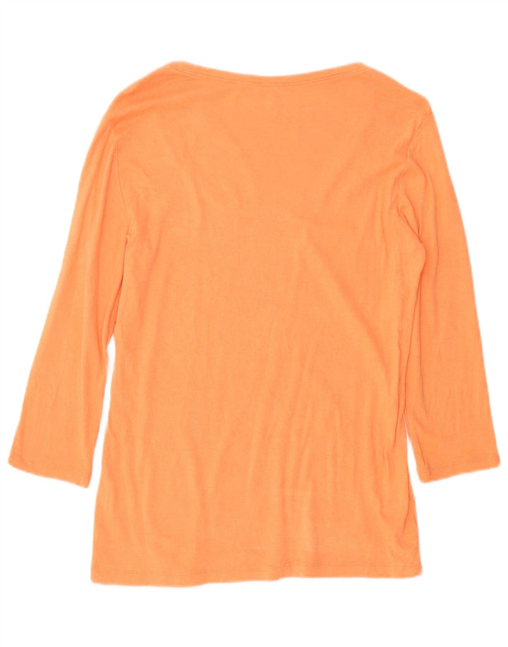 Eddie Bauer Top pentru femei cu mâneci 3/4 UK 12 Bumbac portocaliu mediu
