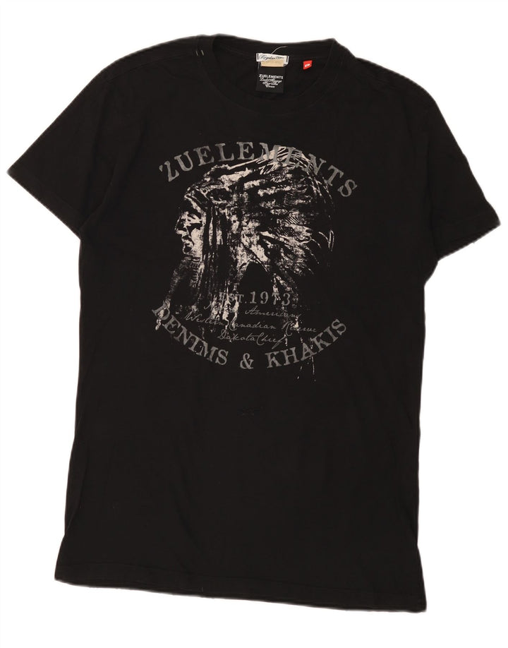 Tricou grafic pentru bărbați Zu Elements Top mare negru