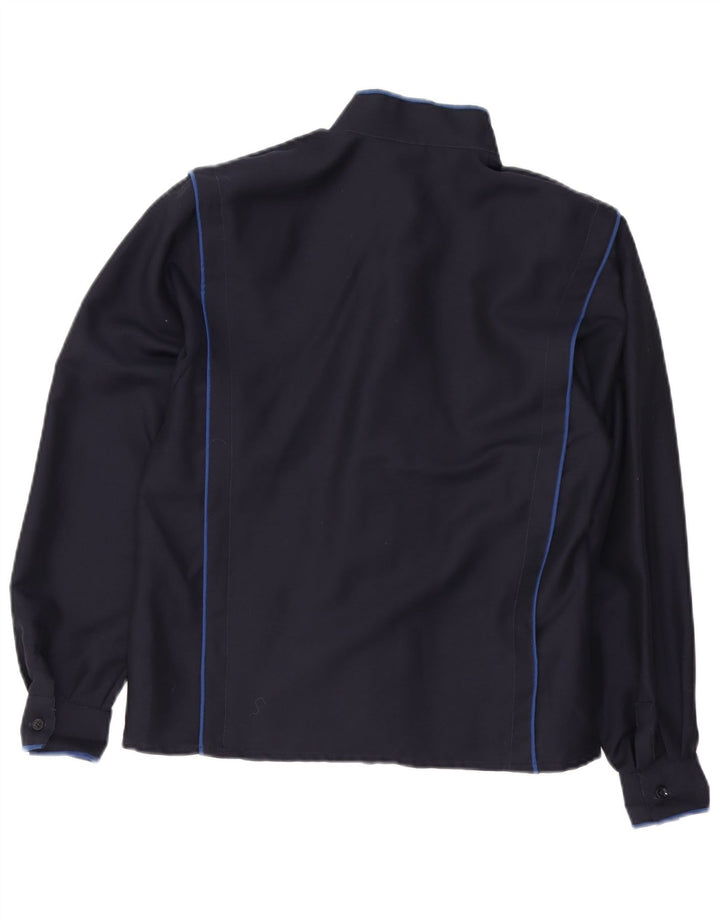 Bluză cămașă pentru femei VINTAGE EU 38 Mediu Lână bleumarin