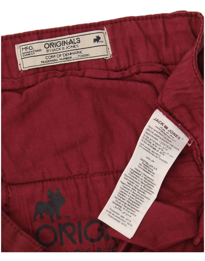 Pantaloni chino slim fit pentru bărbați JACK & JONES L34 L30 bumbac maro