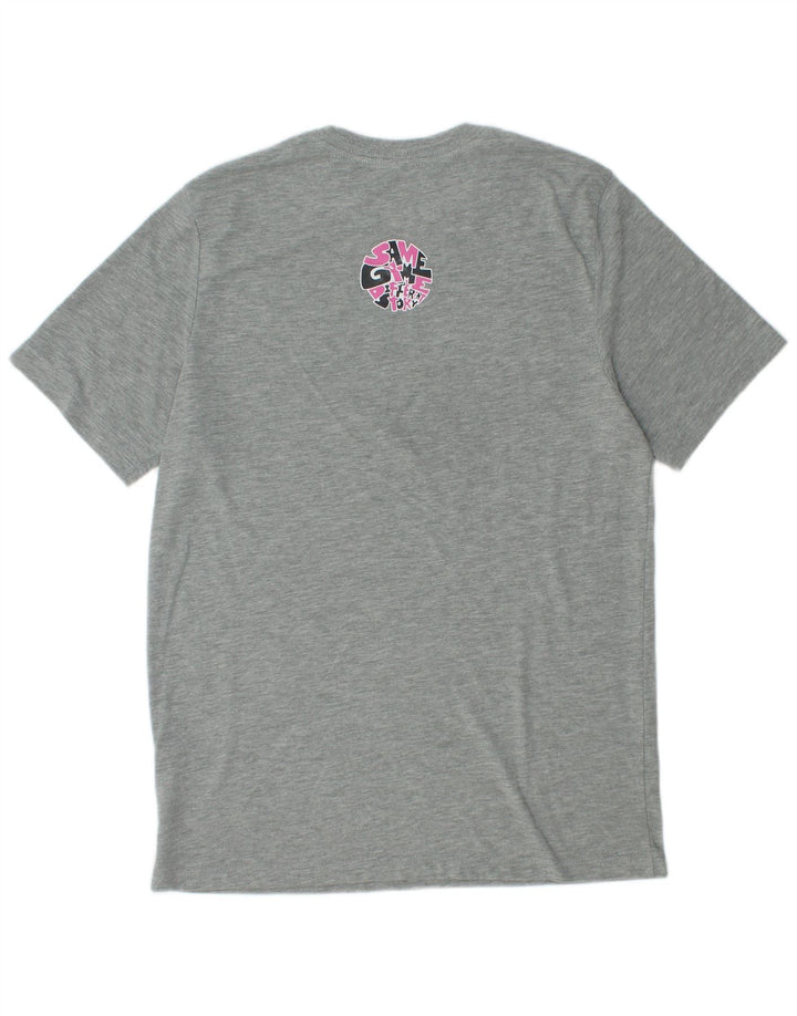 NIKE Mens Graphic T-Shirt Top Medium Grey Polyester