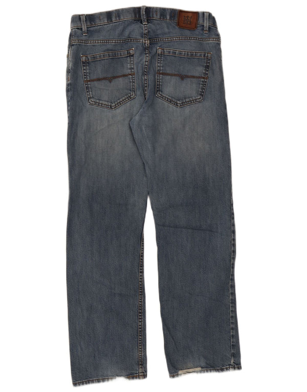 Blugi drepti pentru bărbați Marks & Spencer, cu ajustare normală, L34 L31, bumbac albastru