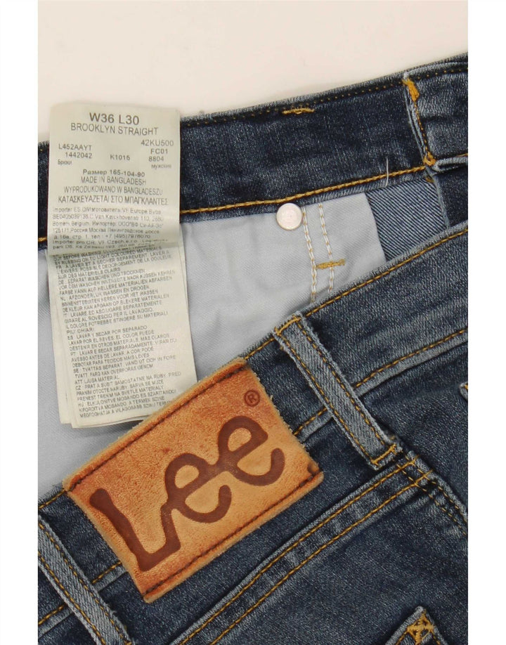 Blugi Lee Brooklyn Straight pentru bărbați W36 L30, bumbac albastru