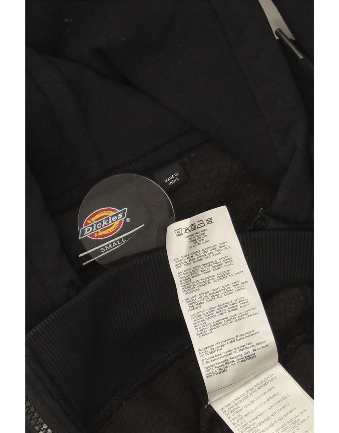 Pulover Dickies pentru bărbați, cu fermoar, bumbac, negru