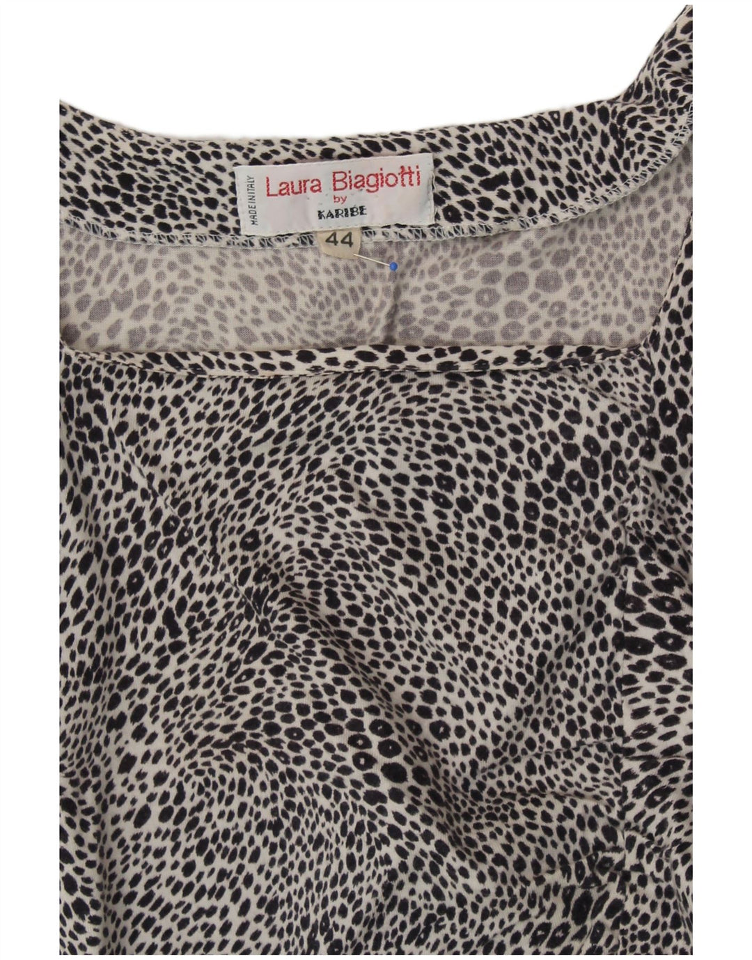LAURA BIAGIOTTI Bluză Crop Femei Top IT 44 Medium Black Animal Print