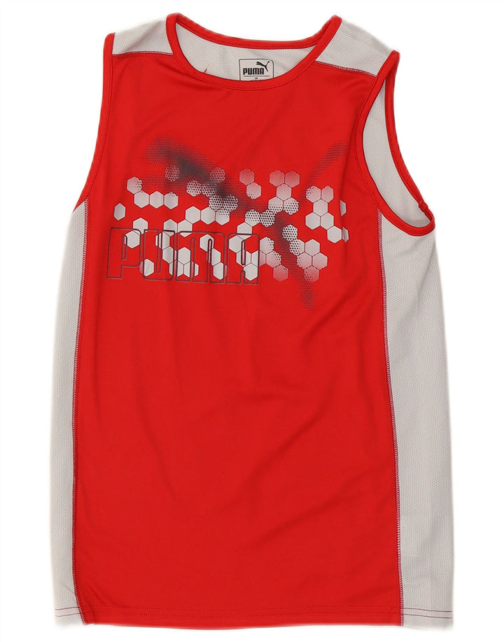 Vestă cu grafică Puma pentru băieți Top 10-11 ani Poliester color bloc roșu mediu