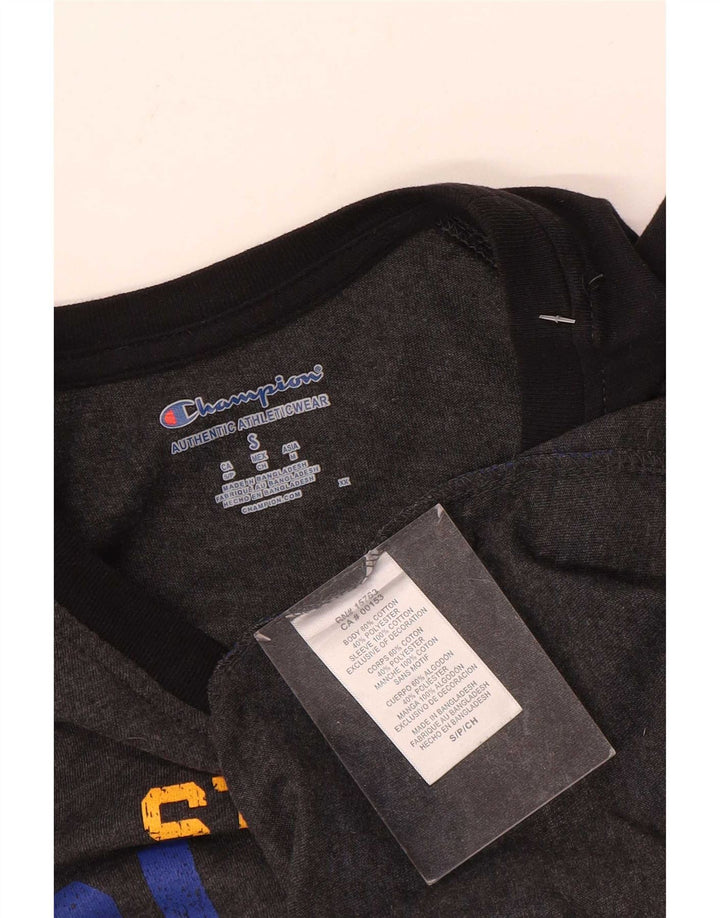 Top grafic pentru bărbați Champion cu mânecă lungă, gri mic, bumbac color bloc