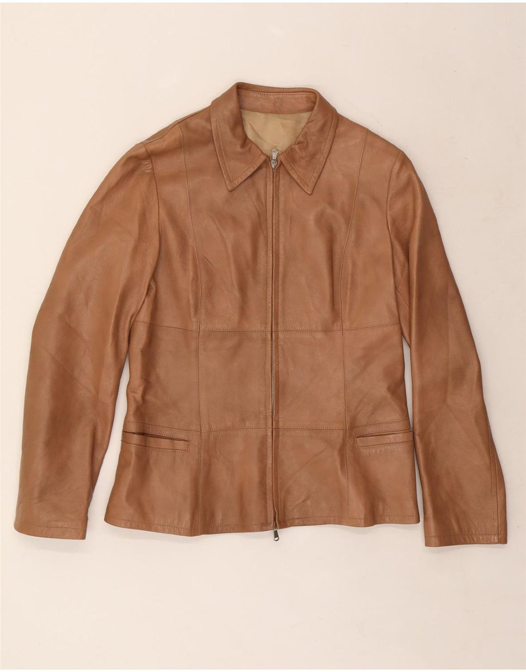Jachetă de piele pentru femei VINTAGE IT 48 XL din piele maro