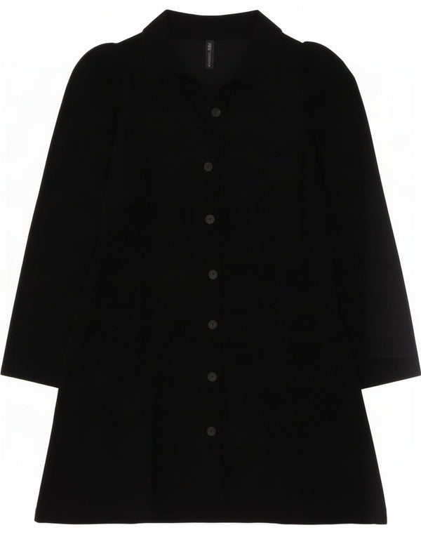 Rochie cămașă pentru femei Zara UK 20 2XL Negru Lyocell
