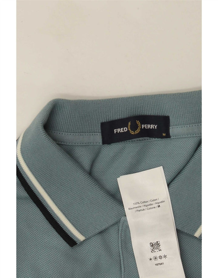 Cămașă polo Fred Perry pentru bărbați, bumbac cu dungi albastre medii