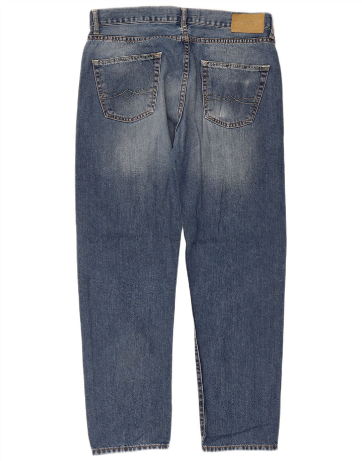 Blugi drepți pentru bărbați Zara EU 44 Large W34 L29 Albastru