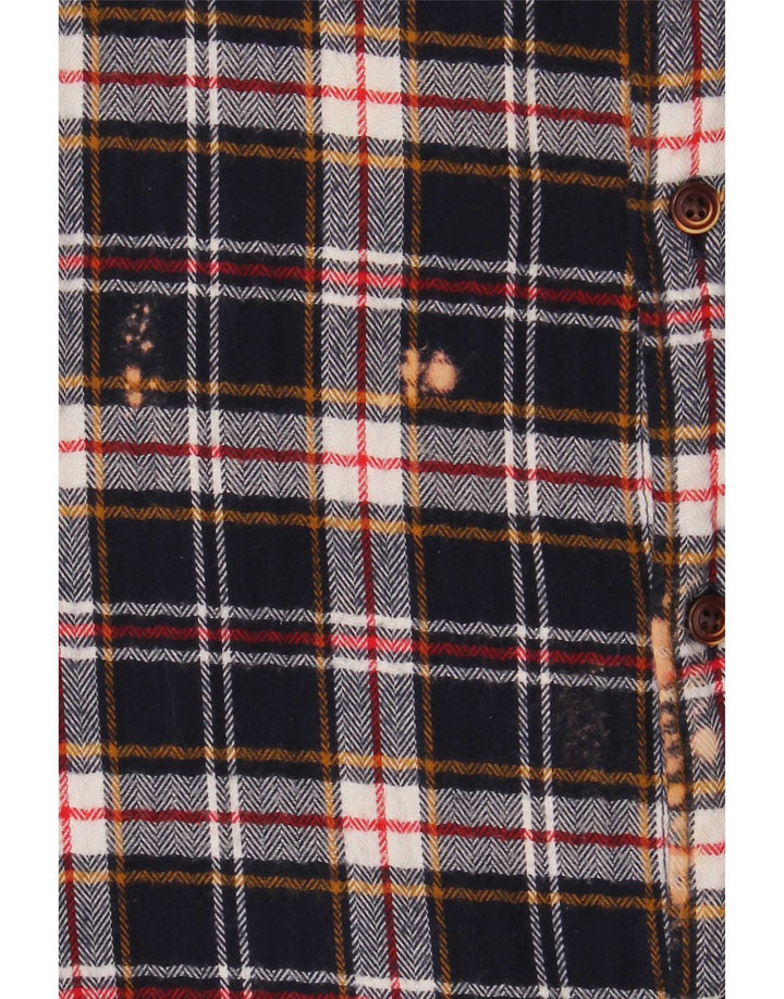 Cămașă de flanel Superdry pentru bărbați, XL, bleumarin, cu carouri