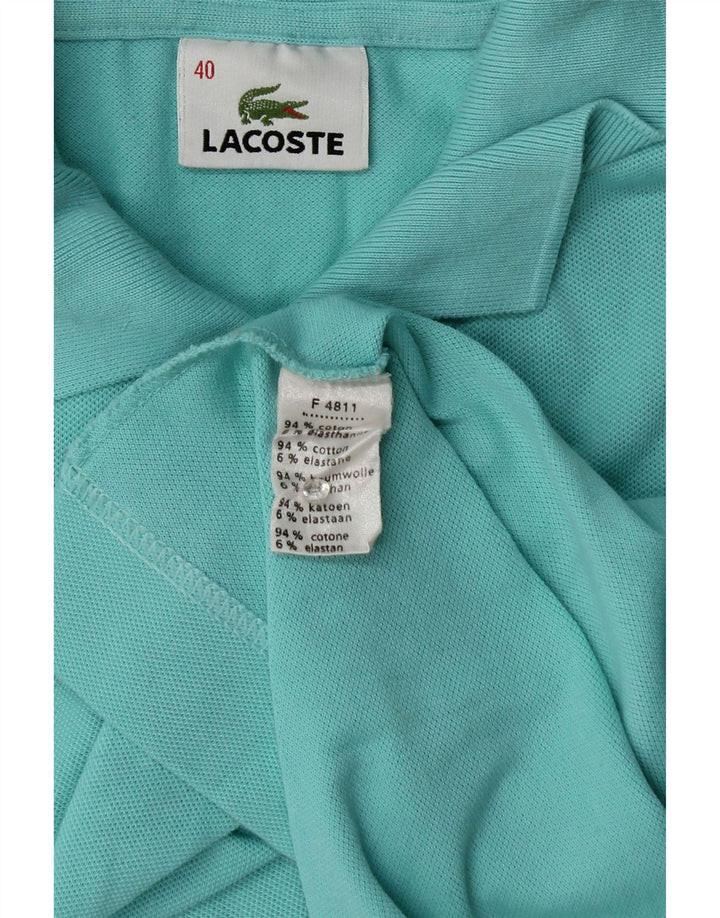 Tricou polo Lacoste pentru femei, mărimea 40, bumbac turcoaz mediu
