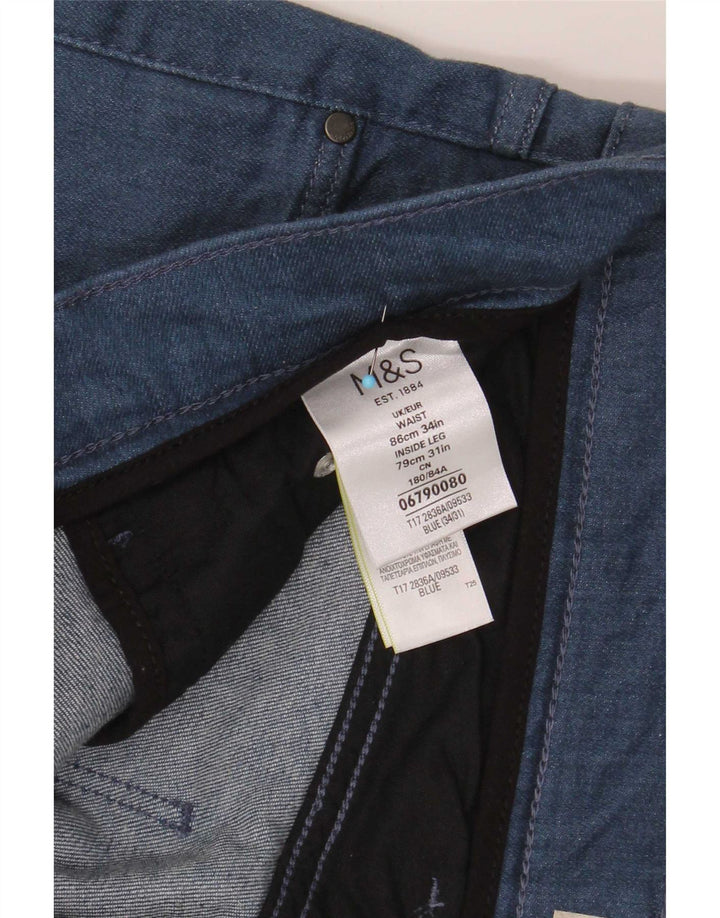 Blugi slim pentru bărbați Marks & Spencer W34 L31 Bumbac albastru
