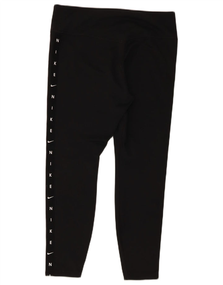 Leggings Nike Dri Fit Graphic pentru femei UK 14 Poliester negru mare
