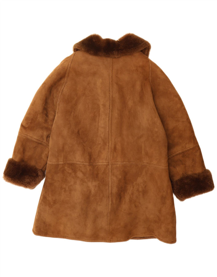 Palton pentru femei Belfe din shearling UK 14 din piele maro medie