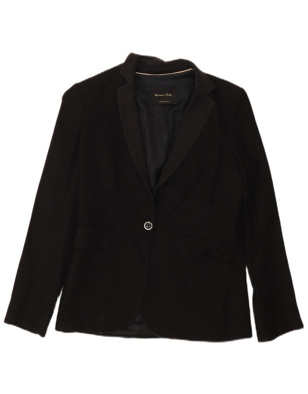 MASSIMO DUTTI Jachetă Blazer Femei 1 Buton EU 36 XS Lână Neagră