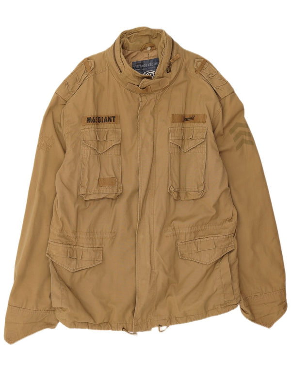Jachetă militară cu grafică pentru bărbați Brandit UK 44 2XL bumbac bej
