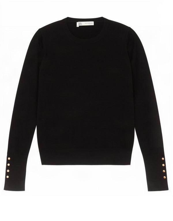 Pulover pentru damă Zara, cu gât crew, UK 12 Medium Negru
