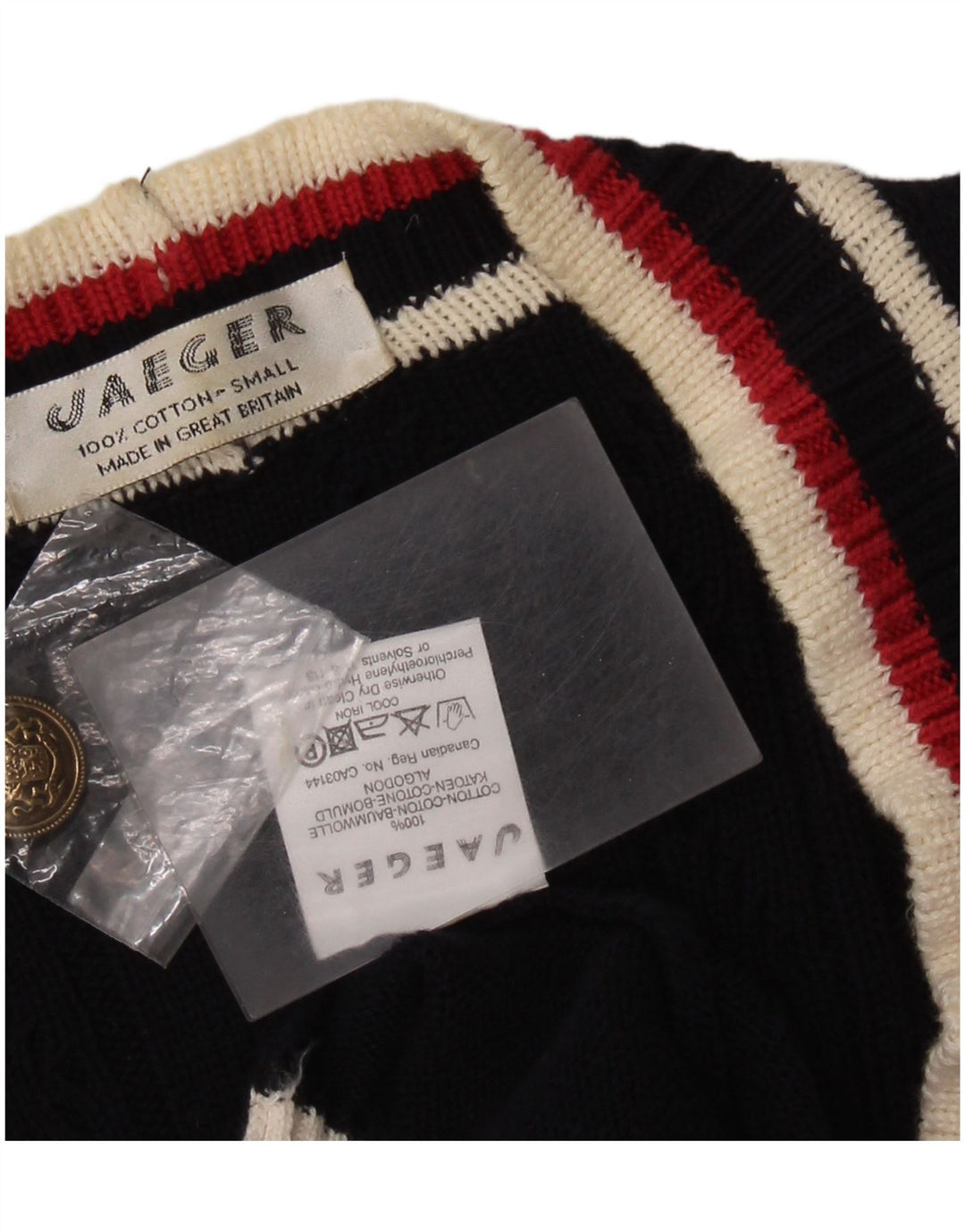 Pulover cardigan supradimensionat pentru femei JAEGER UK 10 Mic albastru marin colorblock