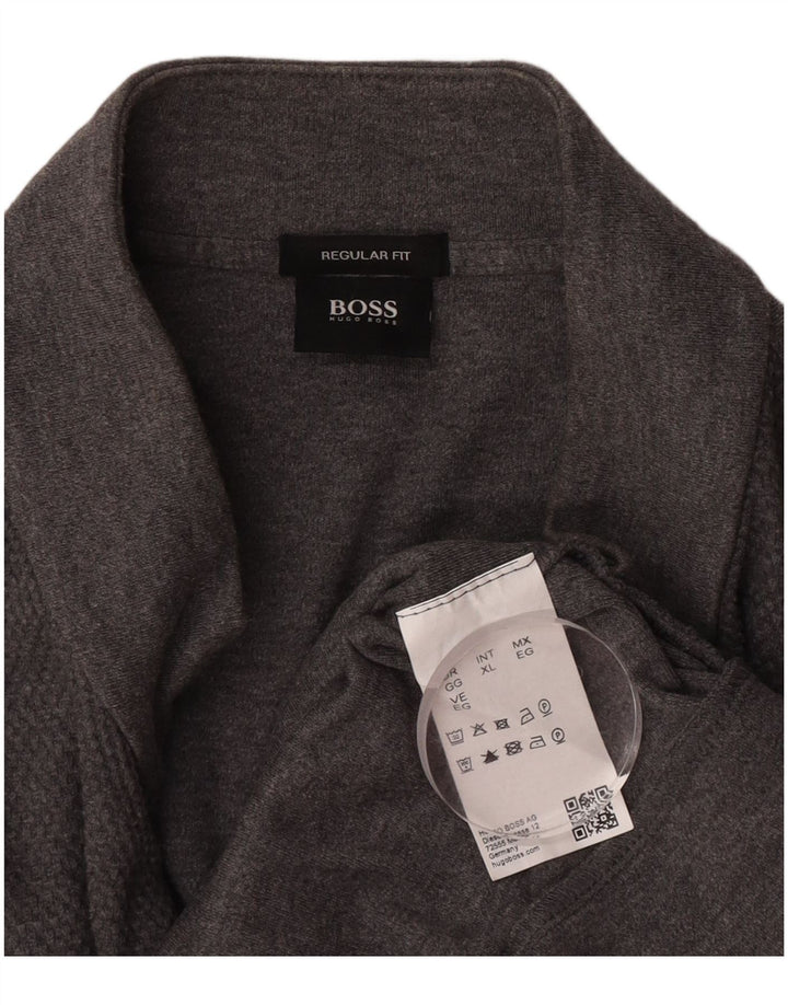 Pulover cardigan Hugo Boss pentru bărbați, XL, gri bumbac