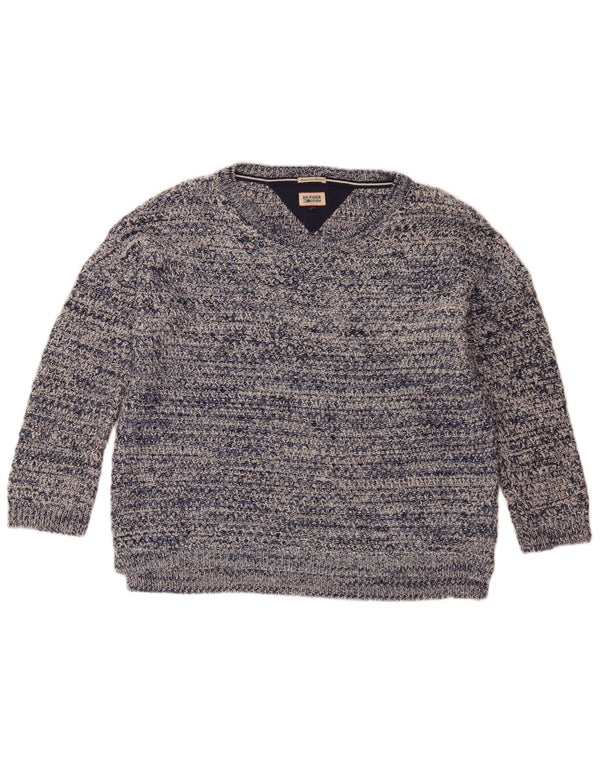 Pulover Tommy Hilfiger pentru damă, cu gât de barcă, UK 14 Medium Blue Flecked