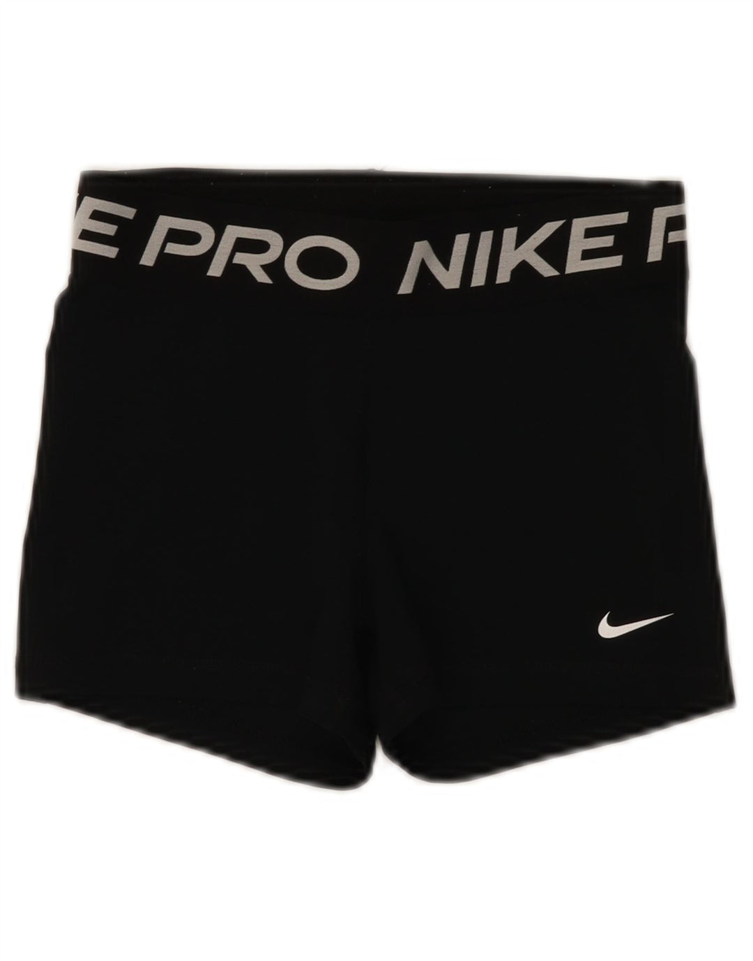 Pantaloni scurți sport Nike Dri Fit Graphic pentru femei UK 8 Small Negru Poliester