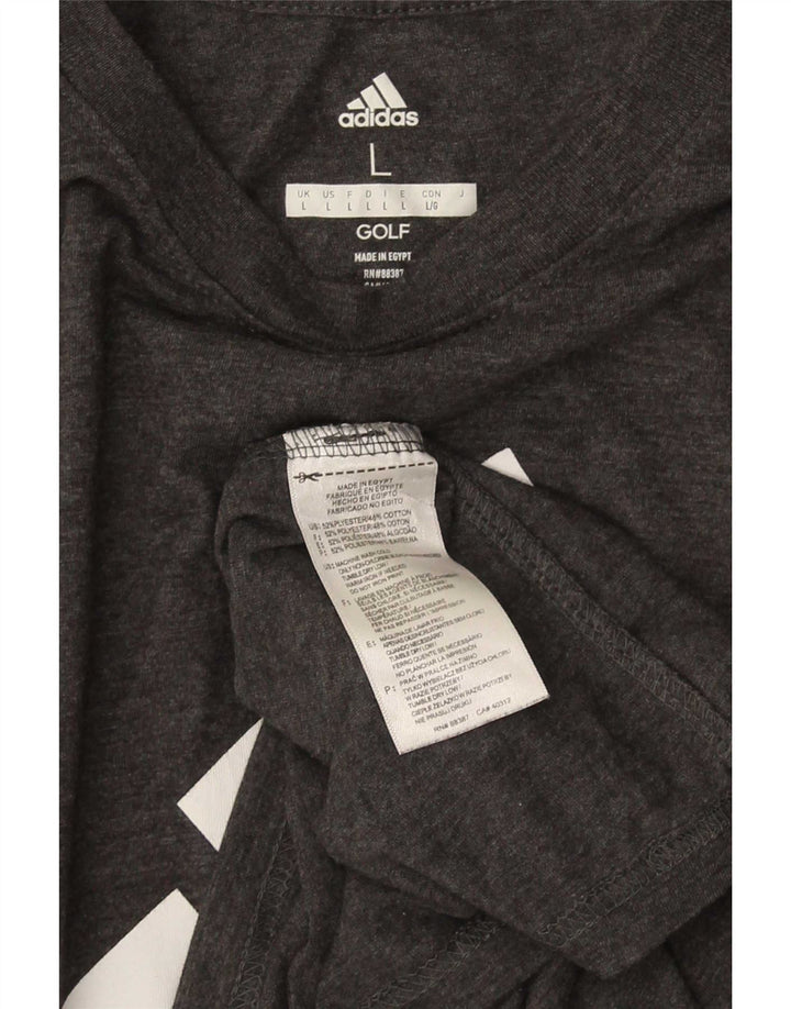 Tricou cu grafic de golf Adidas pentru bărbați Top mare bumbac gri