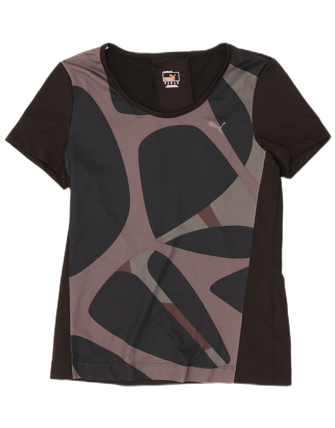 Puma Tricou Femei Top UK 12 Medium Negru Geometric Poliester