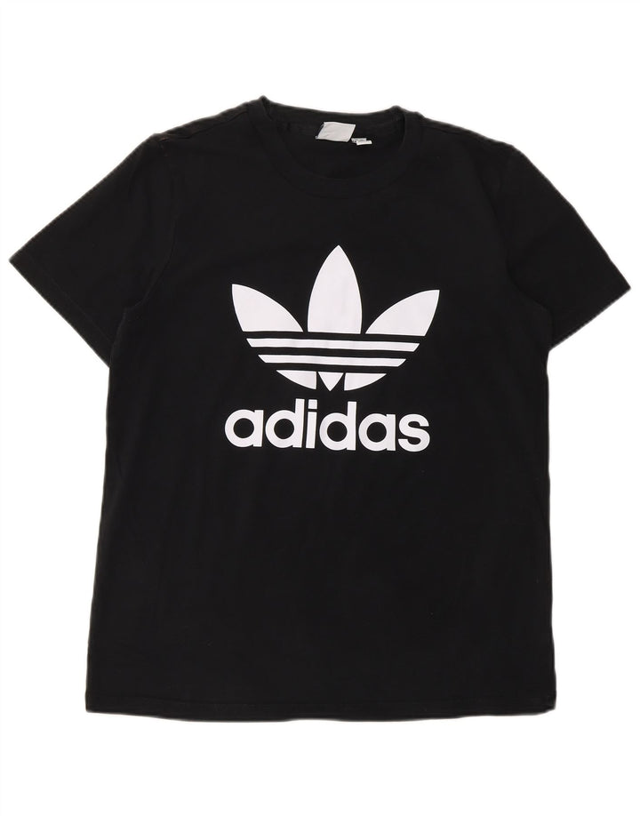 ADIDAS Womens Graphic T-Shirt Top UK 12 Medium  Black