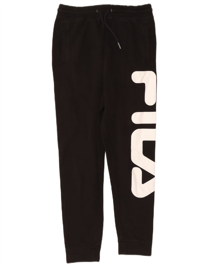 Pantaloni de trening pentru bărbați cu grafică FILA Pantaloni de jogging, bumbac mediu negru