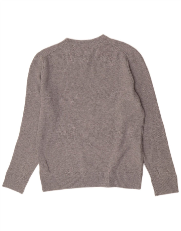 Pulover pentru bărbați Tommy Hilfiger, cu gât crew, bumbac mare, gri