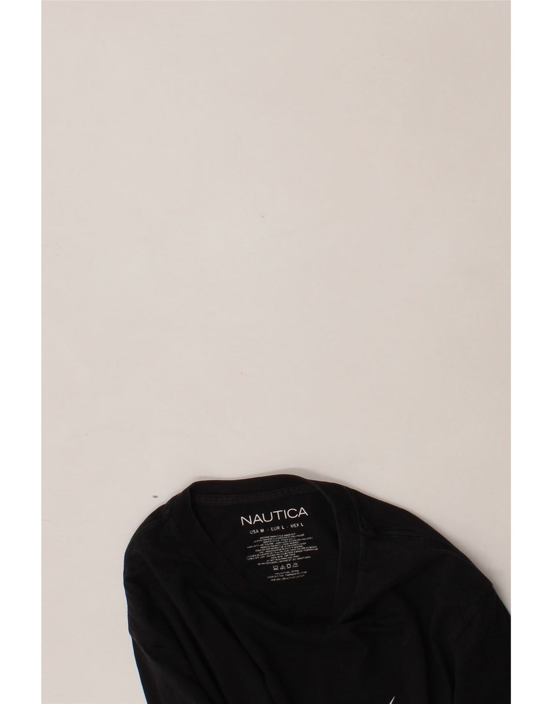 NAUTICA Mens Graphic T-Shirt Top Medium Black Cotton Vintage Nautica and Second-Hand Nautica from Messina Hembry 
