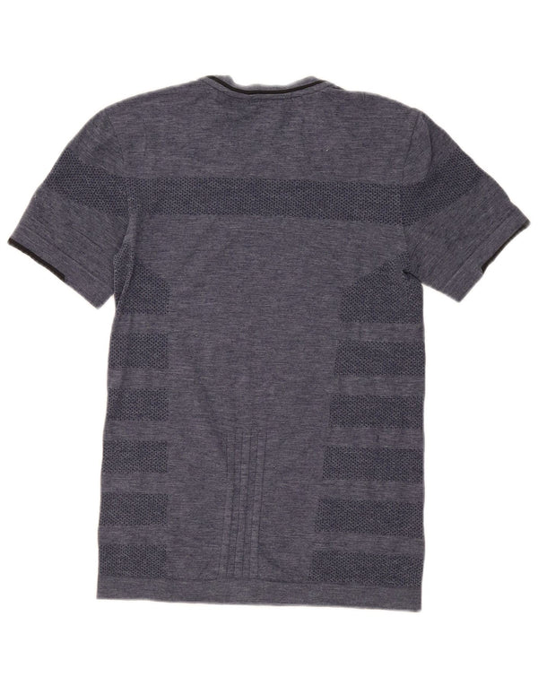 Tricou pentru alergare pentru bărbați Adidas Top mic, bleumarin, cu dungi