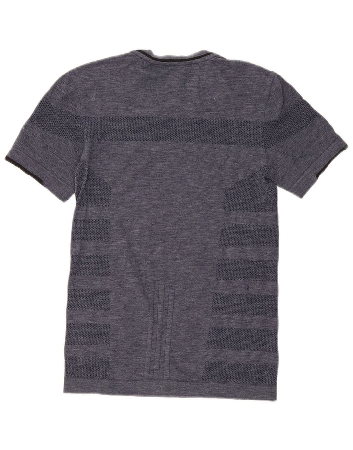 Tricou pentru alergare pentru bărbați Adidas Top mic, bleumarin, cu dungi