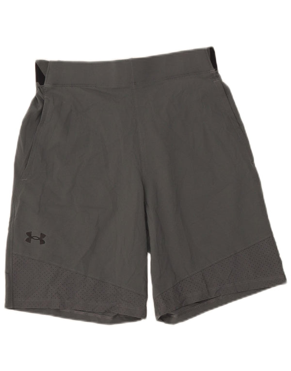 Under Armour Mens Heat Gear Graphic Sport Shorts Small Grey Colourblock