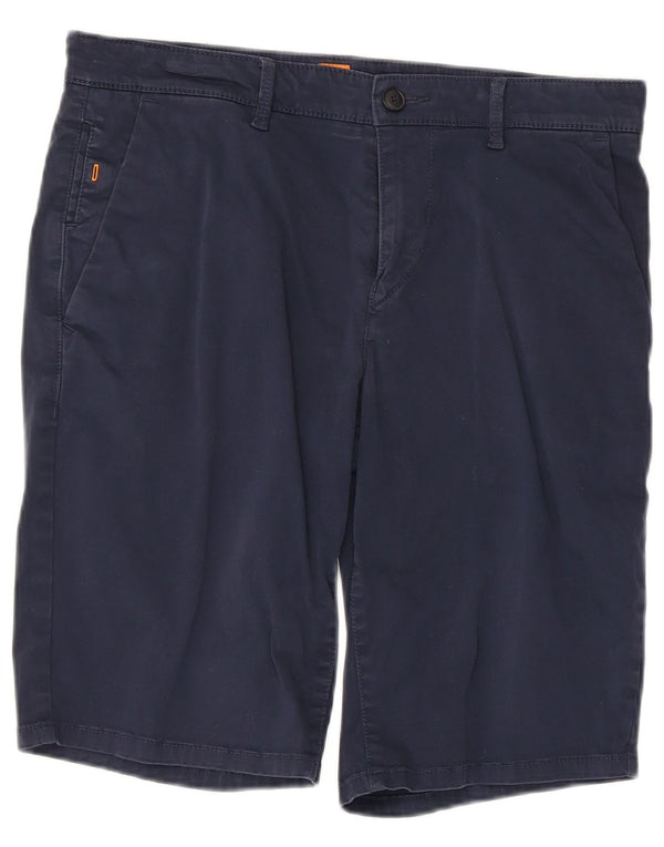 Pantaloni scurți chino pentru bărbați Hugo Boss W32, bumbac mediu albastru bleumarin