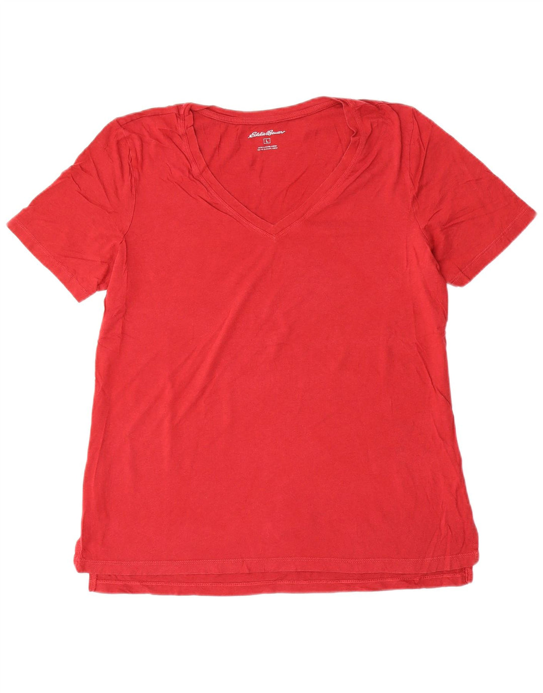 EDDIE BAUER Tricou pentru femei Top UK 16 Large Red Bumbac