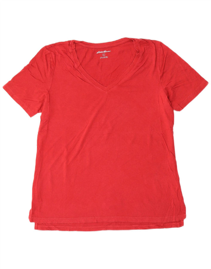 EDDIE BAUER Tricou pentru femei Top UK 16 Large Red Bumbac