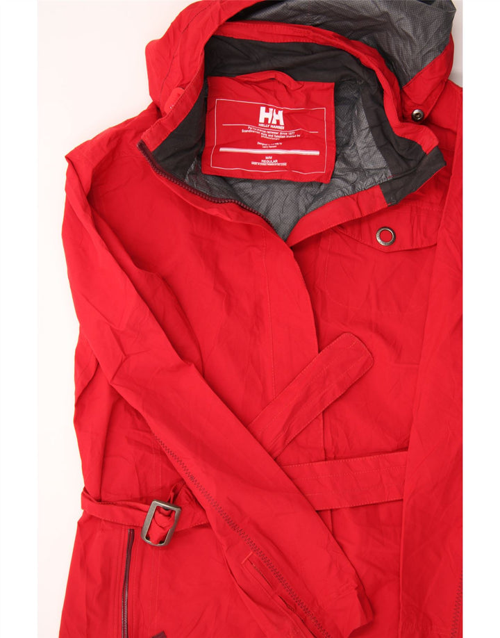HELLY HANSEN Womens Hooded Windbreaker Coat UK 14 Medium Red Polyester Vintage Helly Hansen and Second-Hand Helly Hansen from Messina Hembry 