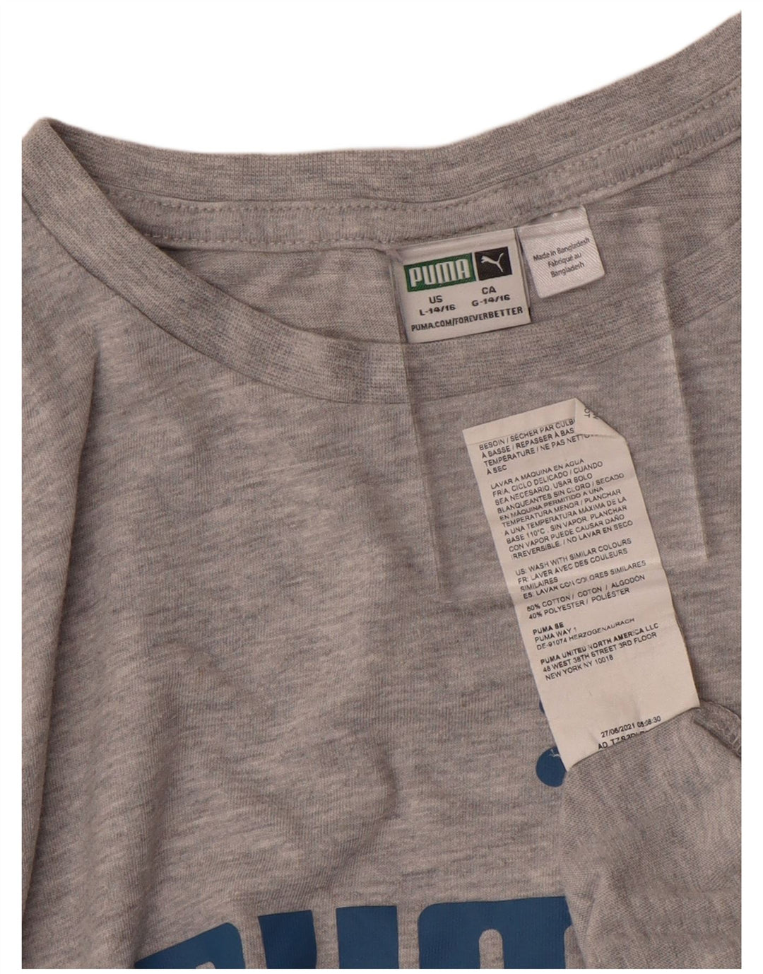 Tricou grafic PUMA pentru băieți Top 14-15 ani mare bumbac gri