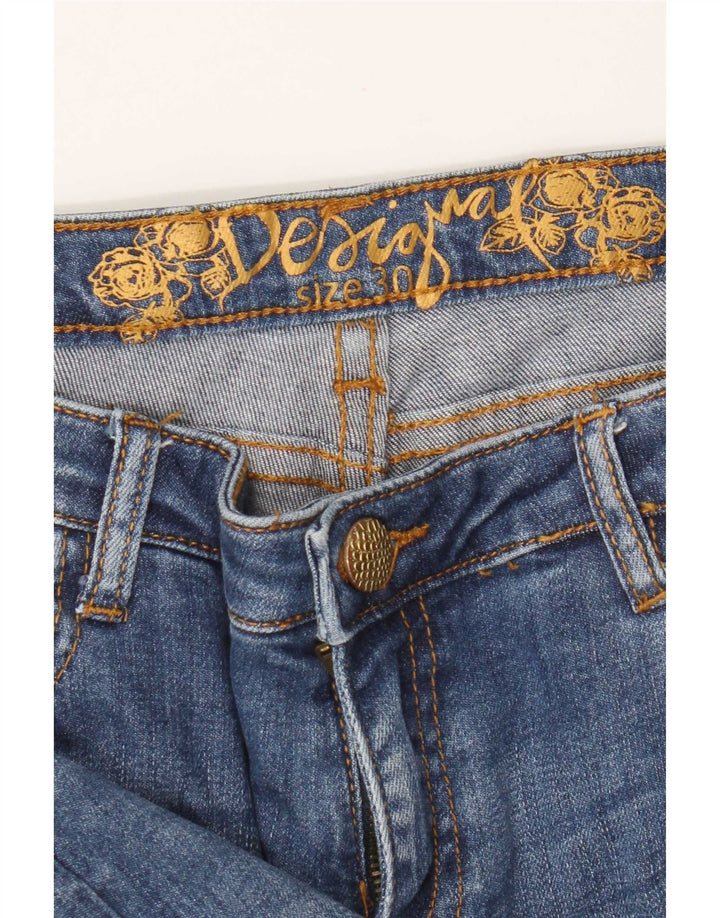 Blugi slim pentru femei Desigual W30 L28 Blue Floral