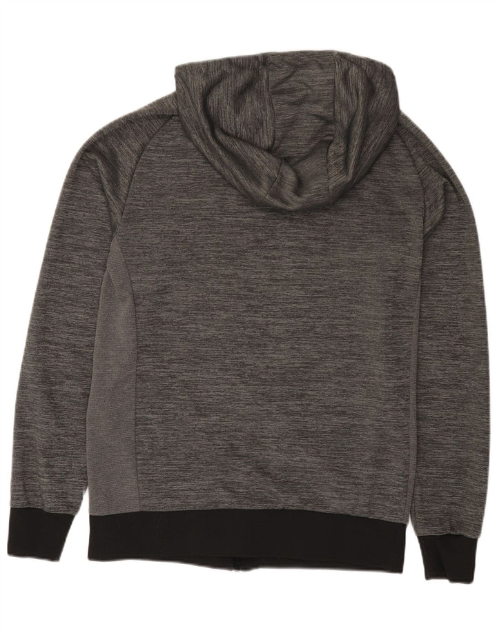 ELLESSE Pulover pentru bărbați, cu fermoar, cu capotă, gri mic, poliester cu dungi