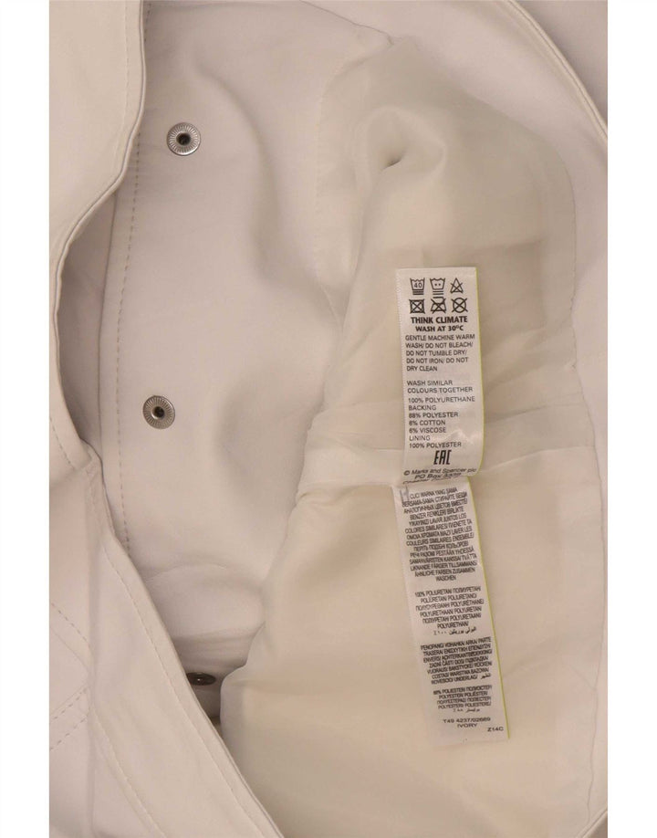 Jachetă din piele artificială pentru femei Marks & Spencer UK 8 Small Off White