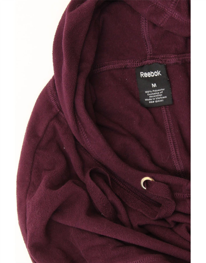 Pulover supradimensionat din lână cu glugă REEBOK pentru femei UK 14 Burgundy mediu