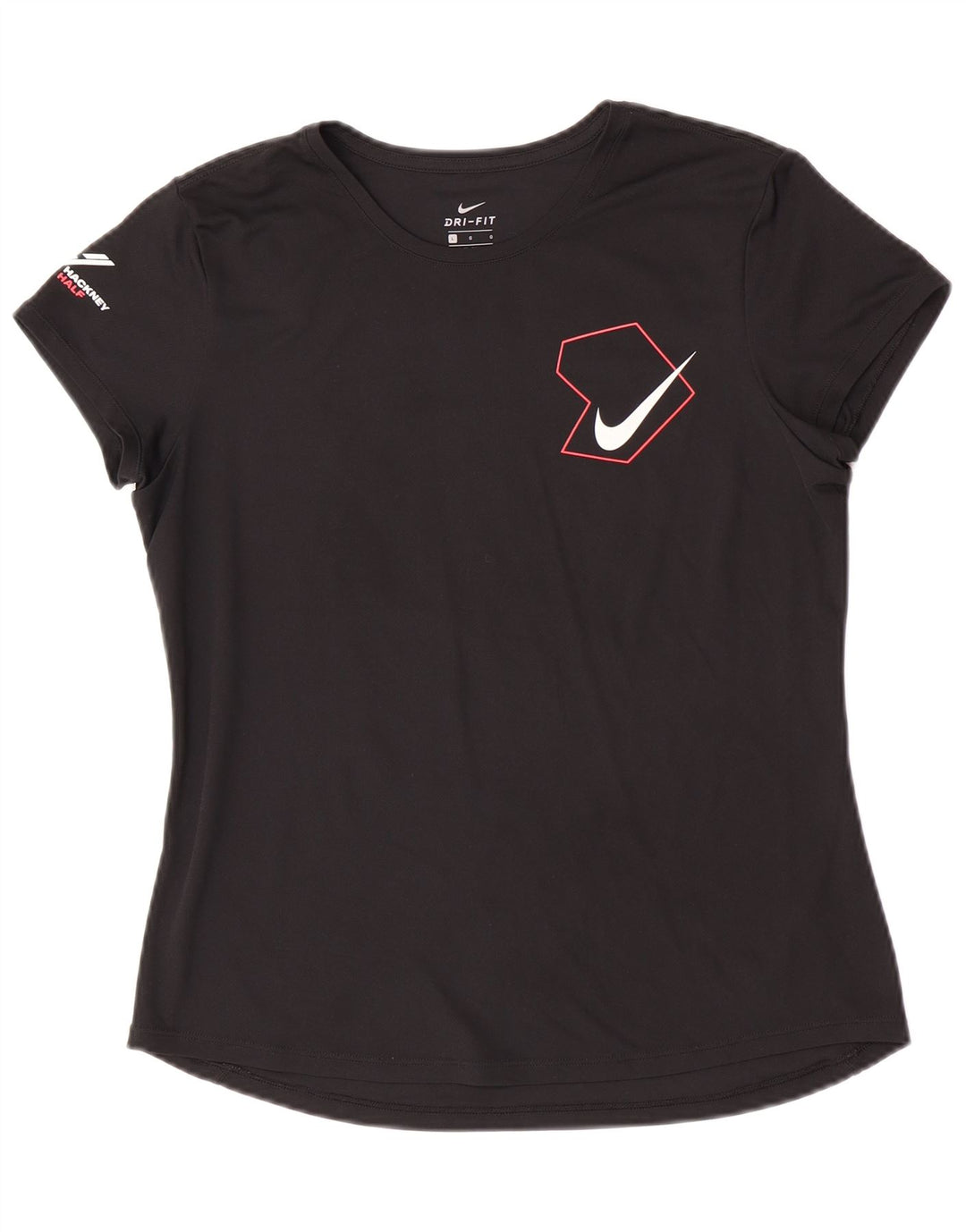 Tricou grafic Nike Dri Fit pentru femei Top UK 16 Poliester negru mare